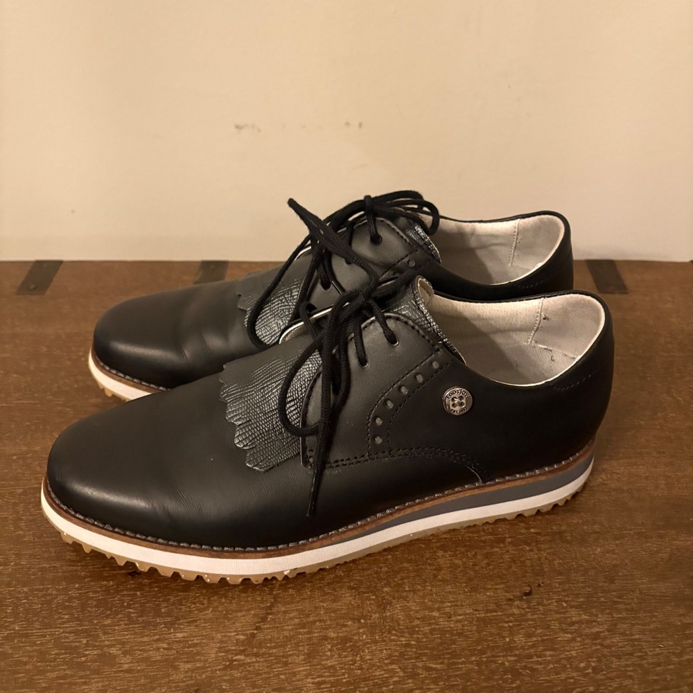 FootJoy Sport Retro Spikeless Black Leather Kiltie Golf Shoes 92394 Womens 6.5 M